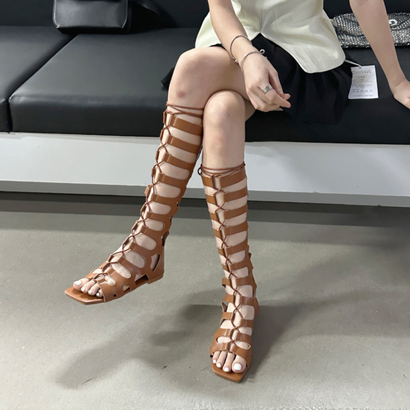 Brown Flats Long Boots Women C - Crossfit Outfit のレビューと価格