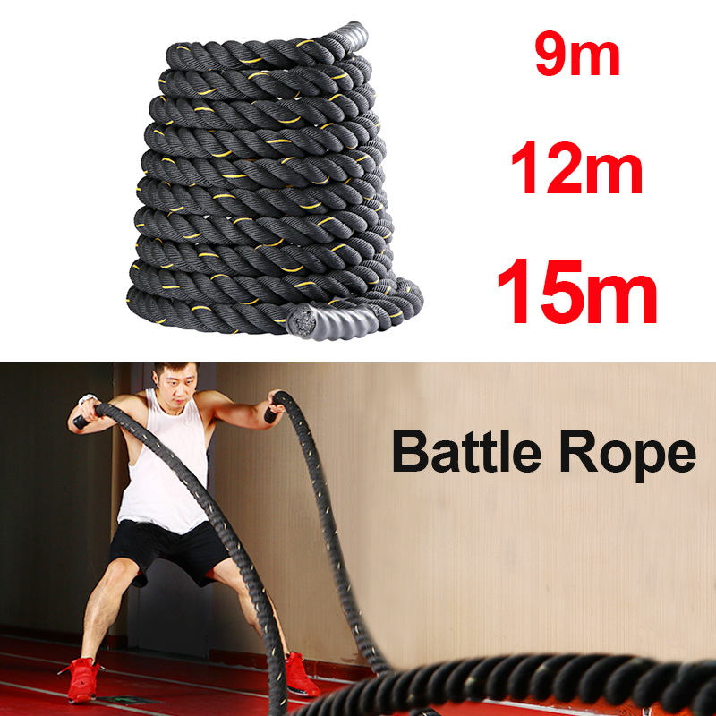 9M/12M/15M Fitness Battle Rope - Crossfit No Equipment Workouts のレビューと価格