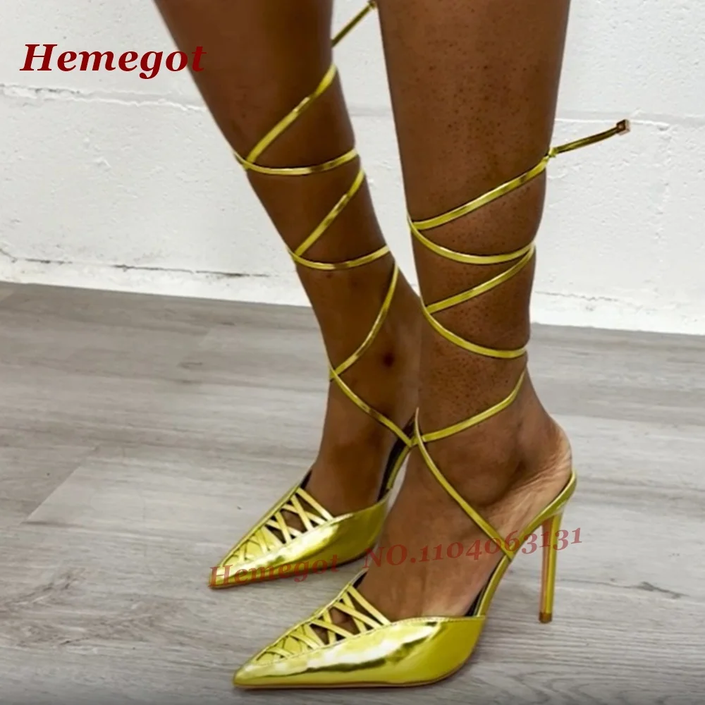 Patent Leather Cut Out Sandals - Crossfit Outfit のレビューと価格