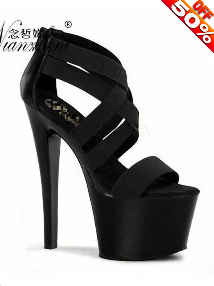 17cm Heeled Sandals Black pole - Crossfit G のレビューと価格
